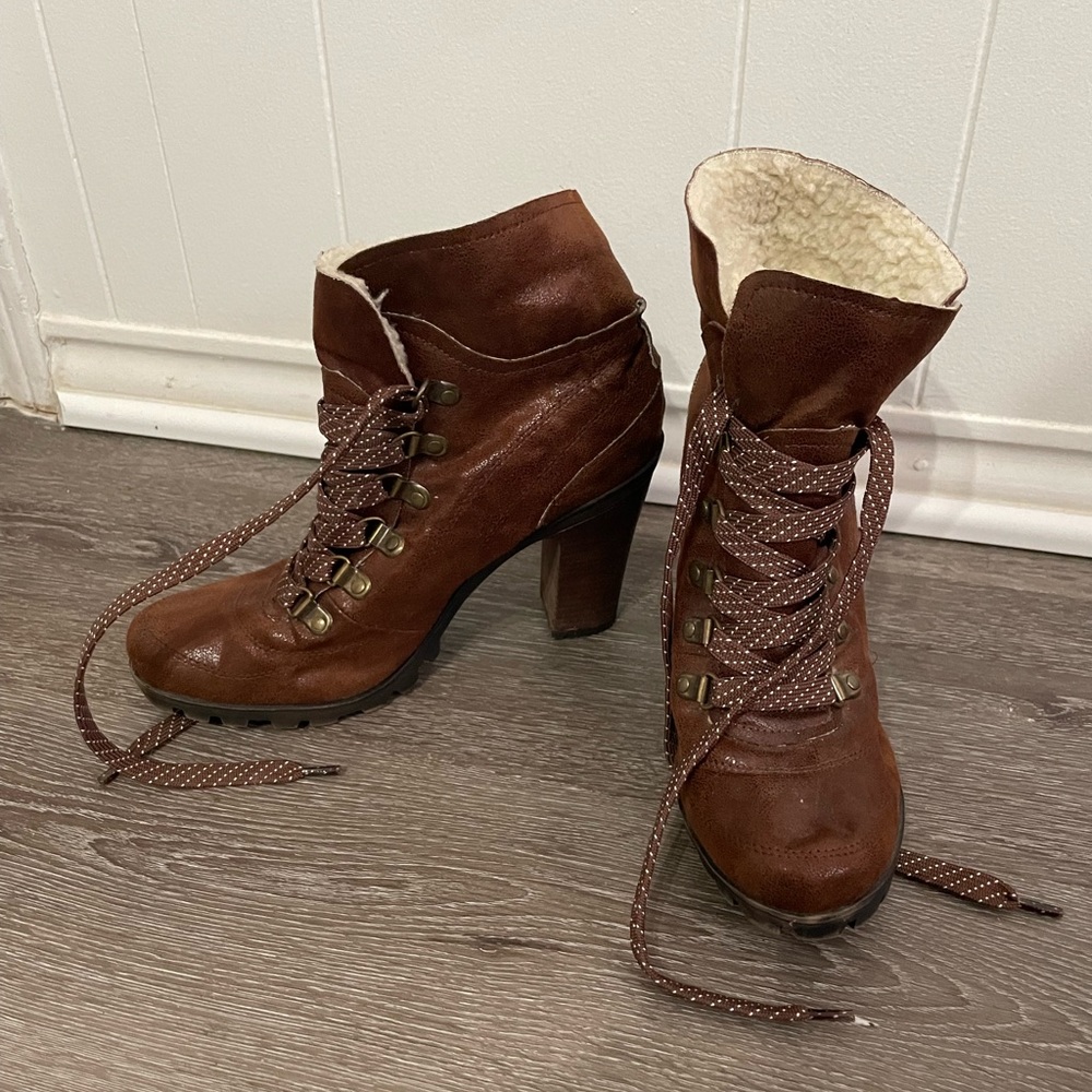 Nine West Jana Jay Ankle Boots Vintage Lace up - Picture 3 of 8